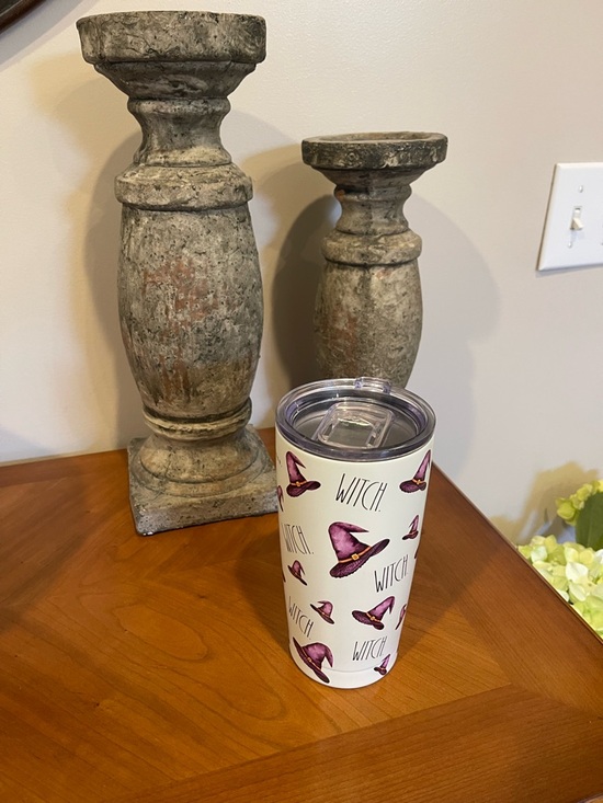 Other - Witch Hat Stainless Tumbler - White with Purple Hats